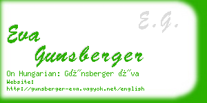 eva gunsberger business card